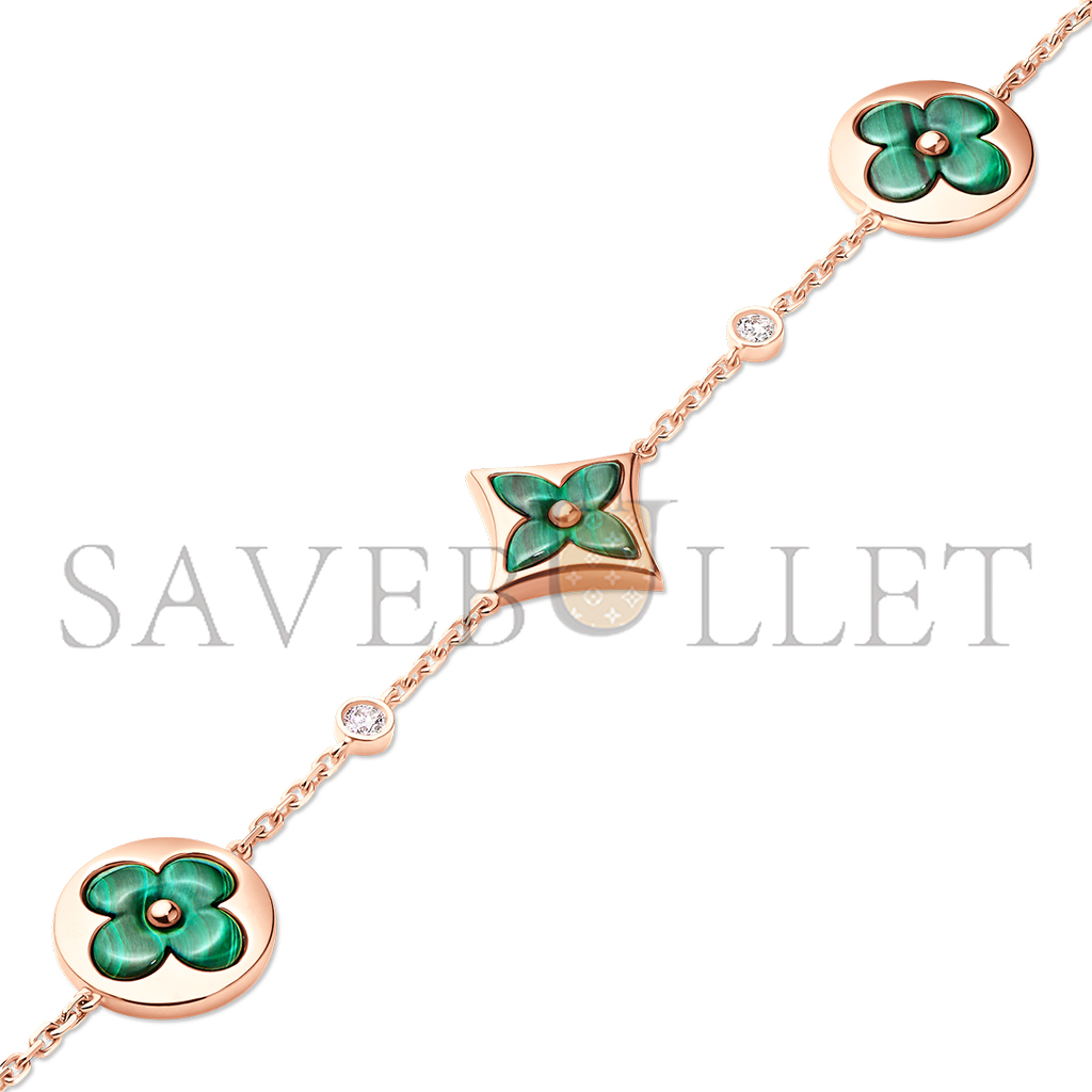 l**is v*t*n color blossom bb multi-motifs bracelet, pink gold, malachite and Di*m*nds q95698